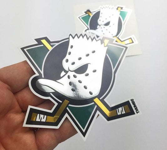 Bart x Mighty Ducks Mirrored Alloy Die Cut Sticker - THUMBS