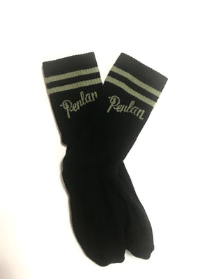 Penlan OG Logo Socks - Black & Army Green